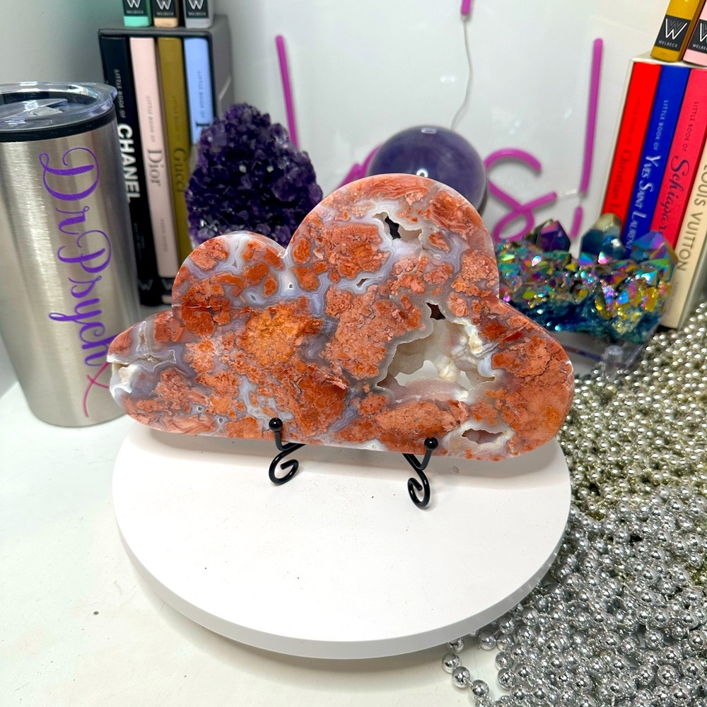 Pink Flower Agate Sakura Cloud custom carving PINKAGATECLOUD-001